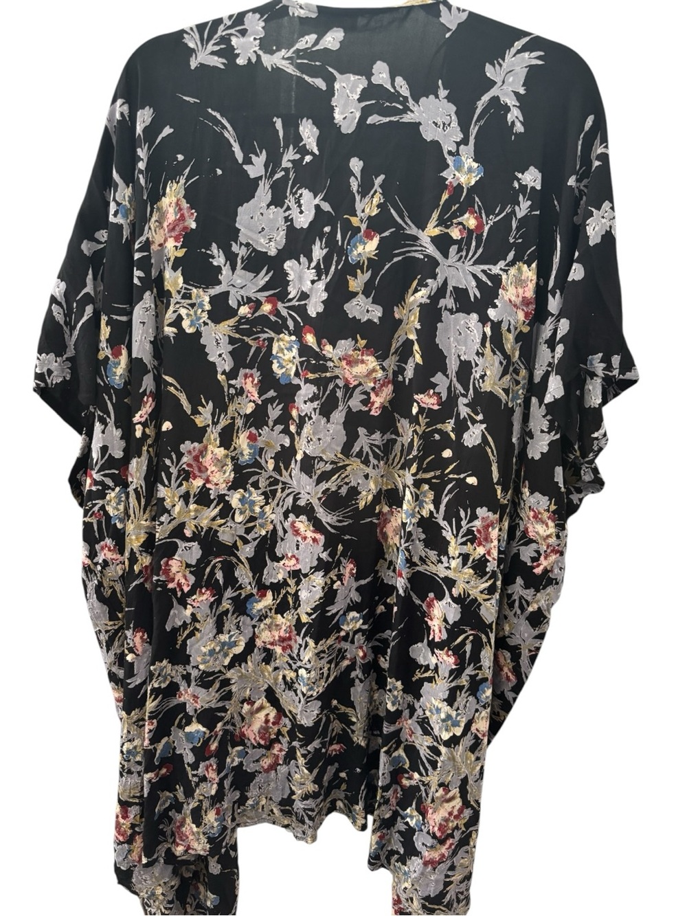 Women’s Black Floral Kimono - Picture 2 of 6
